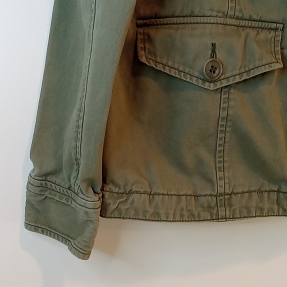 Abercrombie & Fitch Full Zip Jacket Floral Military Green Women's Sz S EUC NICE! - Picture 4 of 16